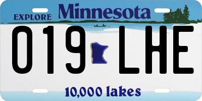 MN license plate 019LHE