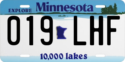 MN license plate 019LHF