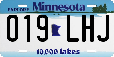 MN license plate 019LHJ