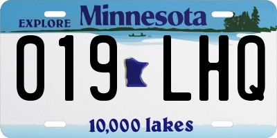 MN license plate 019LHQ