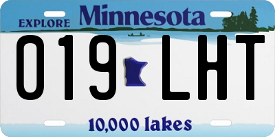 MN license plate 019LHT