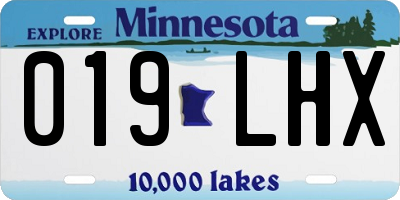 MN license plate 019LHX