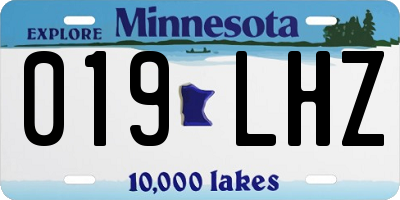 MN license plate 019LHZ