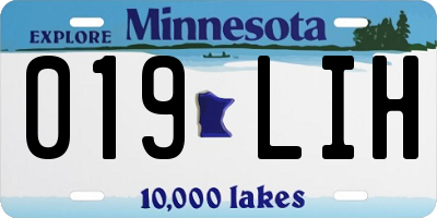 MN license plate 019LIH