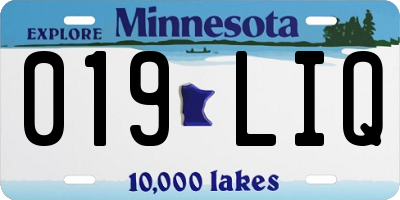 MN license plate 019LIQ