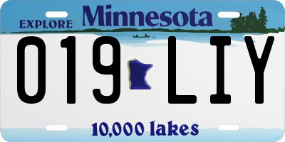 MN license plate 019LIY