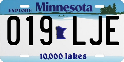 MN license plate 019LJE