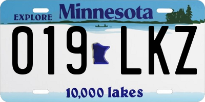 MN license plate 019LKZ