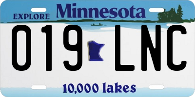 MN license plate 019LNC