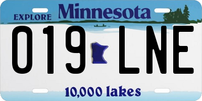 MN license plate 019LNE