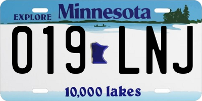 MN license plate 019LNJ