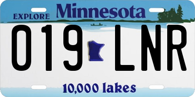 MN license plate 019LNR