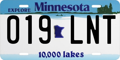 MN license plate 019LNT
