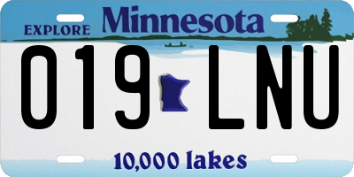 MN license plate 019LNU