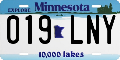 MN license plate 019LNY
