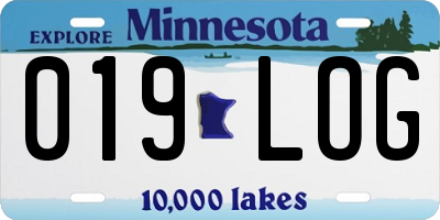 MN license plate 019LOG