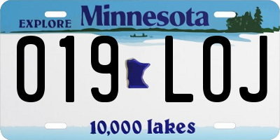 MN license plate 019LOJ