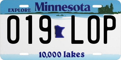 MN license plate 019LOP