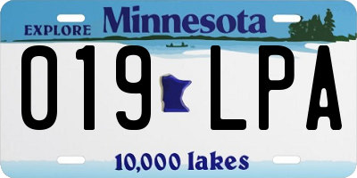 MN license plate 019LPA