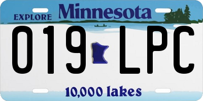 MN license plate 019LPC