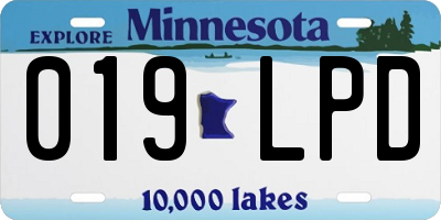 MN license plate 019LPD