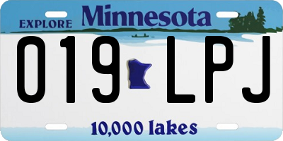 MN license plate 019LPJ
