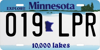 MN license plate 019LPR