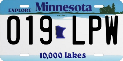 MN license plate 019LPW