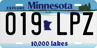 MN license plate 019LPZ