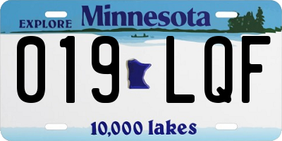 MN license plate 019LQF
