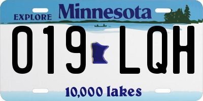 MN license plate 019LQH