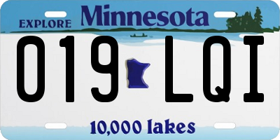 MN license plate 019LQI