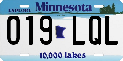 MN license plate 019LQL