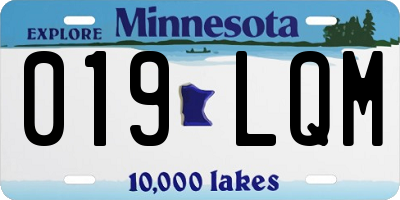 MN license plate 019LQM