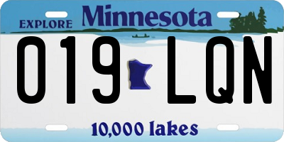MN license plate 019LQN
