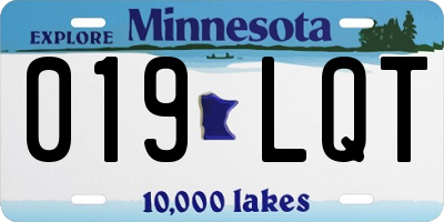 MN license plate 019LQT