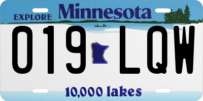 MN license plate 019LQW