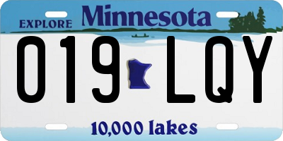 MN license plate 019LQY
