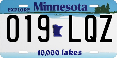 MN license plate 019LQZ
