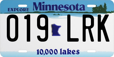 MN license plate 019LRK
