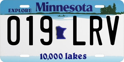 MN license plate 019LRV