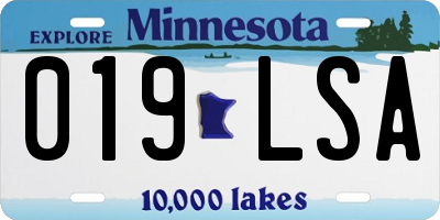 MN license plate 019LSA