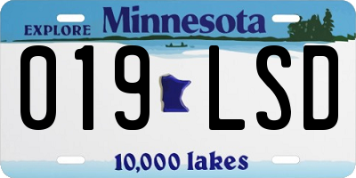 MN license plate 019LSD