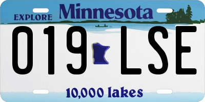 MN license plate 019LSE