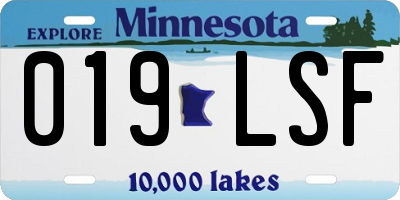 MN license plate 019LSF