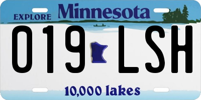 MN license plate 019LSH