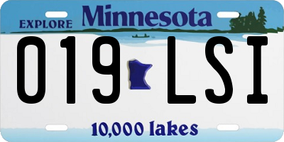 MN license plate 019LSI
