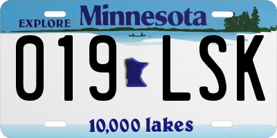 MN license plate 019LSK