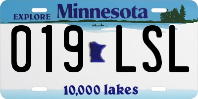 MN license plate 019LSL