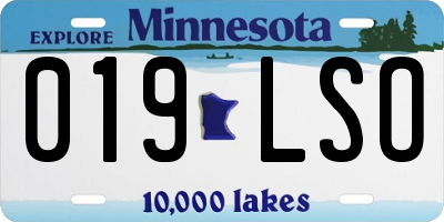 MN license plate 019LSO